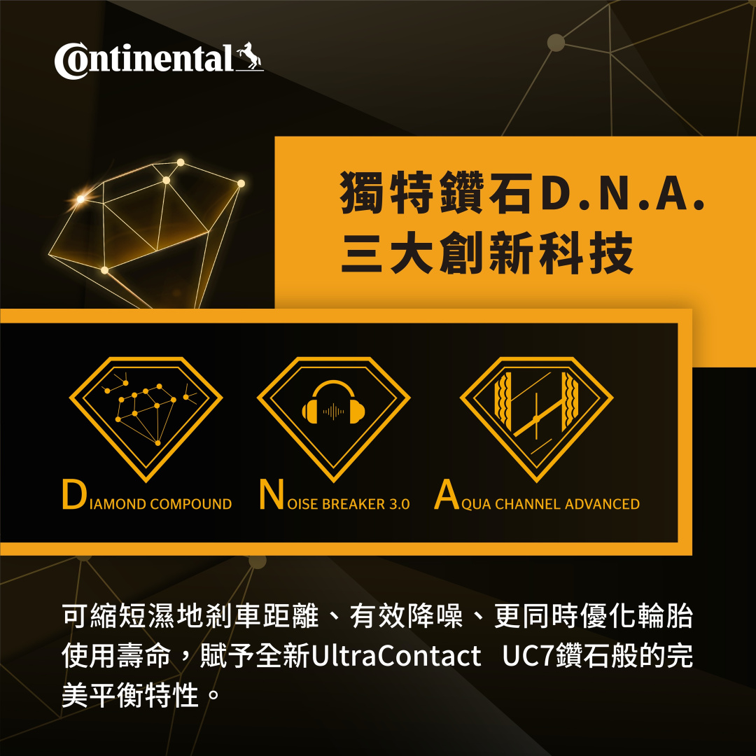SMALL_新聞圖二_UltraContact UC7 全能均衡型輪胎 鑽石DNA 三大創新技術 